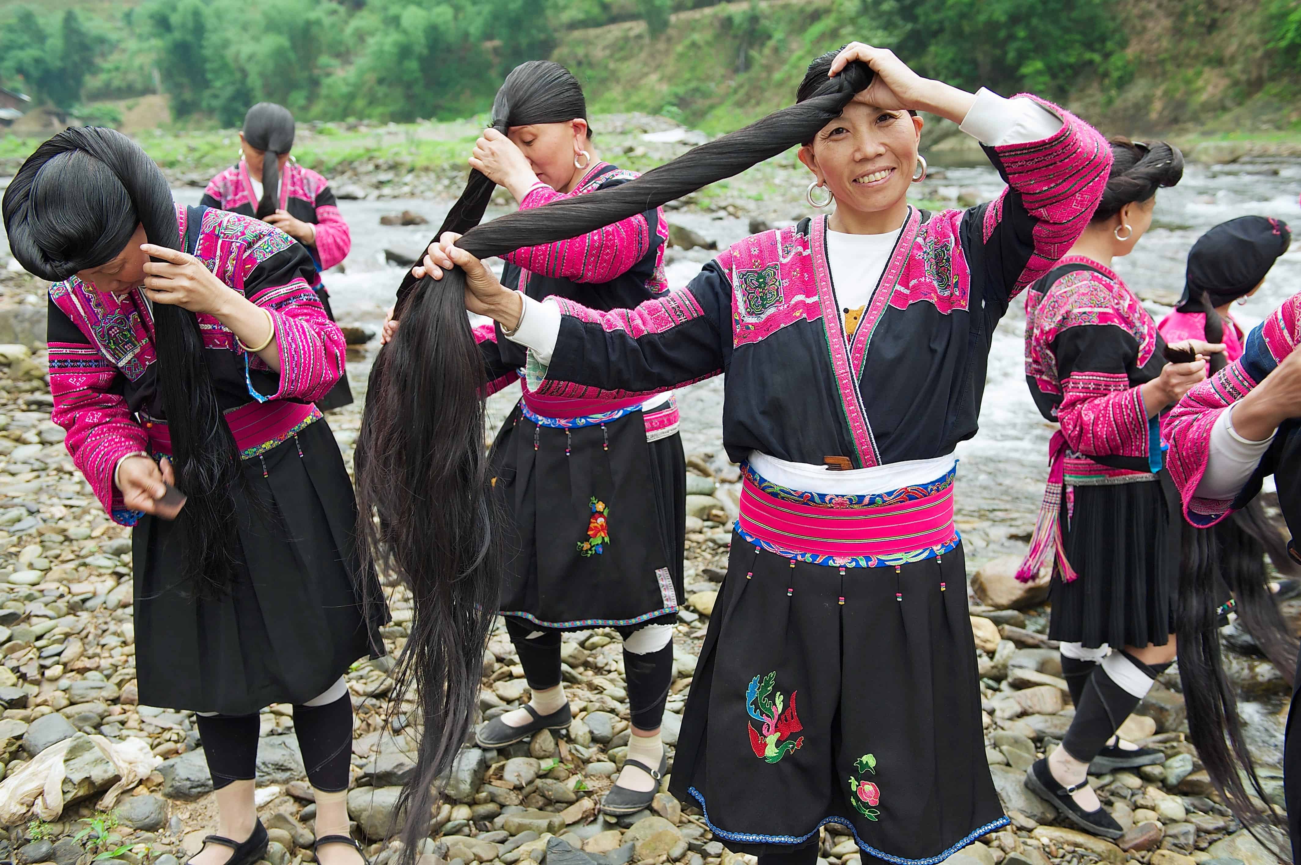 Yao Women Wash Hair with Rice Water