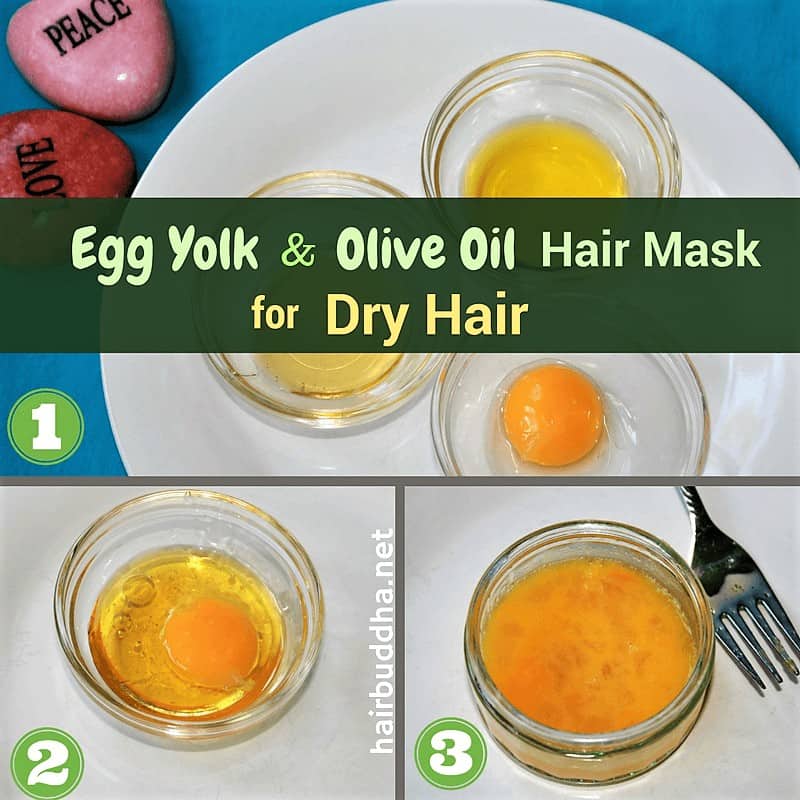 egg yolk and olive oil hair mask for dry hair