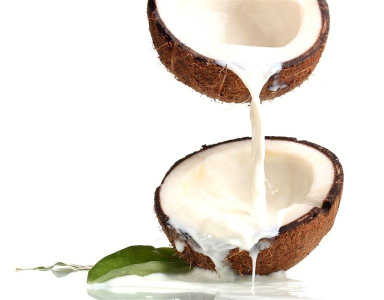 Coconut milk hair conditioner for dry, coarse hair