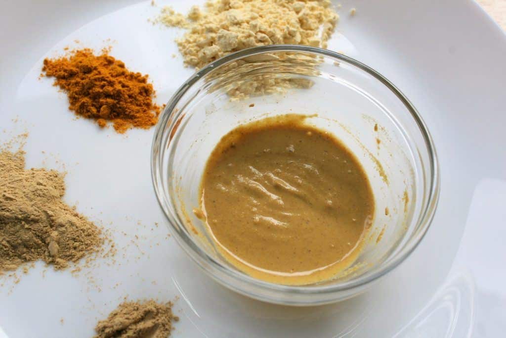 Besan and turmeric face wash