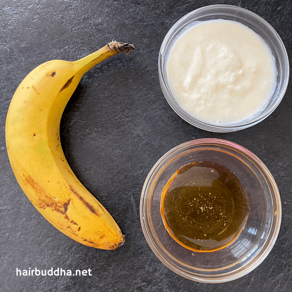 Banana Hair Mask Ingredients: Banana, Honey and Yogurt